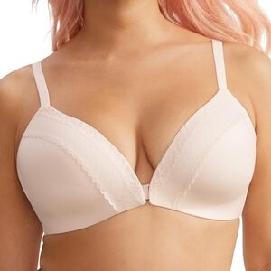 Bare The Wire-Free Front Close Bra with Lace 38G Delicacy Color